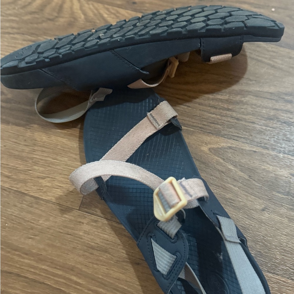 Black and Tan Strappy Sandals